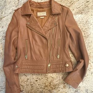 MICHAEL Michael Kors Tan Leather Jacket
